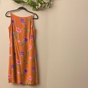 Adrianna Papell Floral Silk Slip Shift Dress